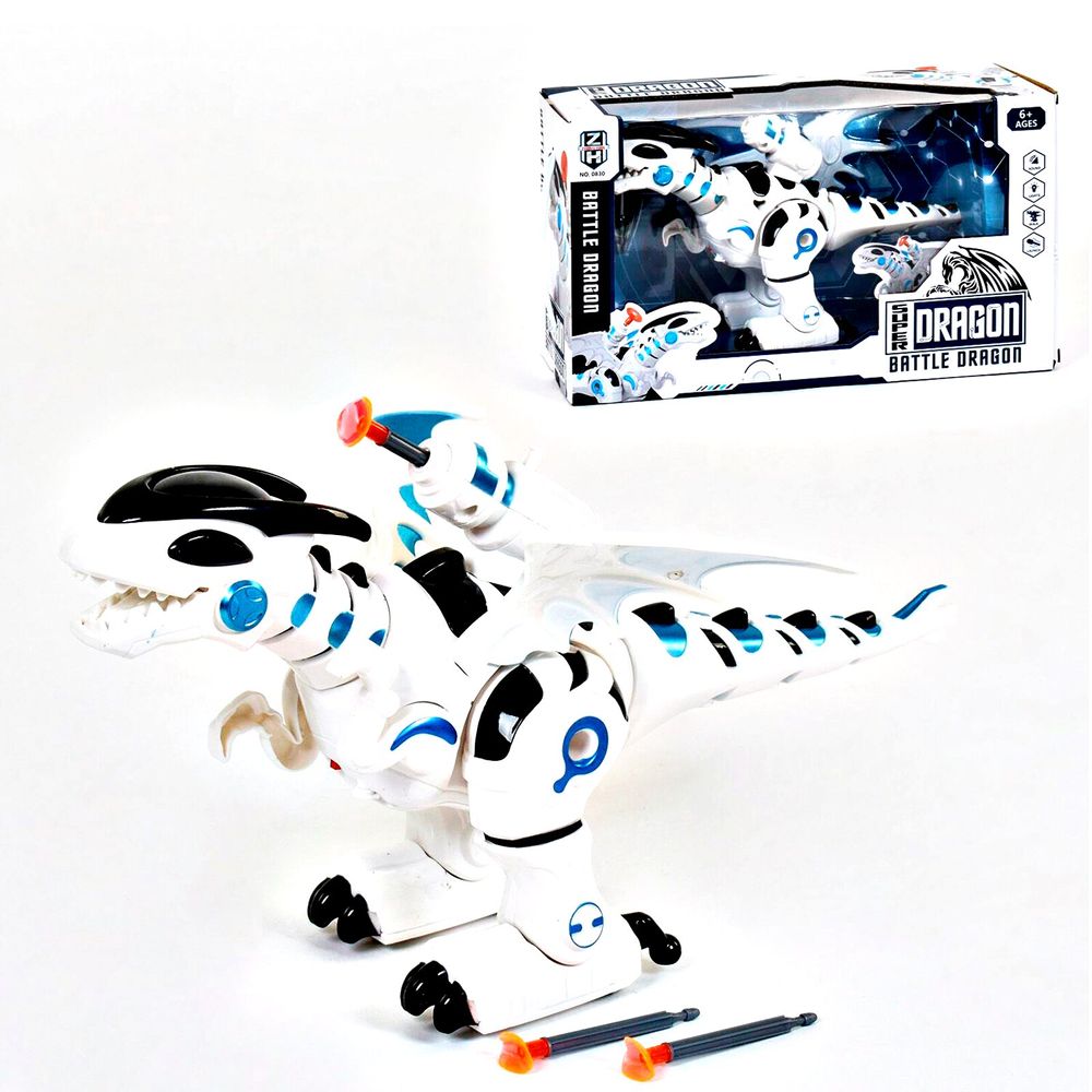 Робот-дракон Kimi со световым и звуковым эффектом Бело-черный 6990279010098