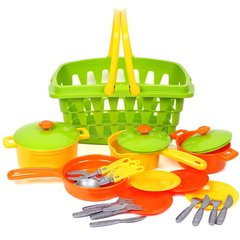 Набор посуды с корзиной ТехноК Разноцветный 4823037604456