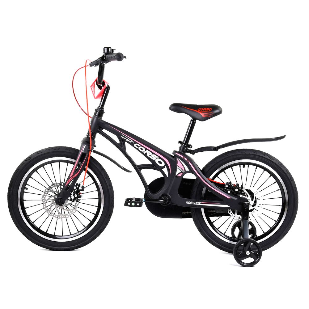 Велосипед Corso 18" Чорно-рожевий 6800077189391