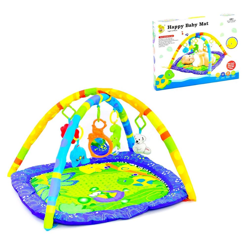 Игровой коврик для младенца Kimi с 3 мягкими подвесками разноцветный 72378048