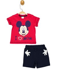Комплект (футболка, шорты) Mickey Mouse 68-74 см (6-9 мес) Disney MC17259 Черно-красный 8691109875297