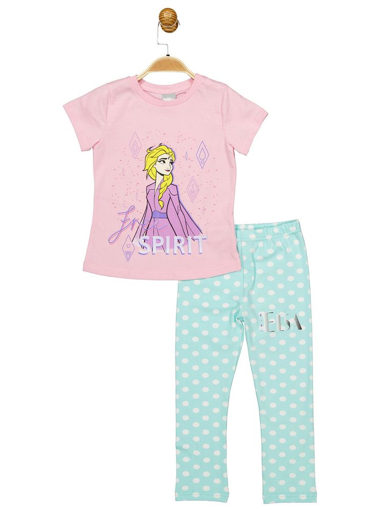Комплект (футболка, штани) Frozen 98 см (3 роки) Disney FZ18079 Рожево-бірюзовий 8691109887443