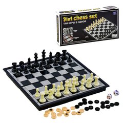 Магнитная настольная игра 3 в 1 Kimi шахматы шашки нарды Разноцветный 6975040370113
