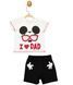 Комплект (футболка, шорты) Mickey Mouse 68-74 см (6-9 мес) Disney MC17260 Бело-черный 8691109873705