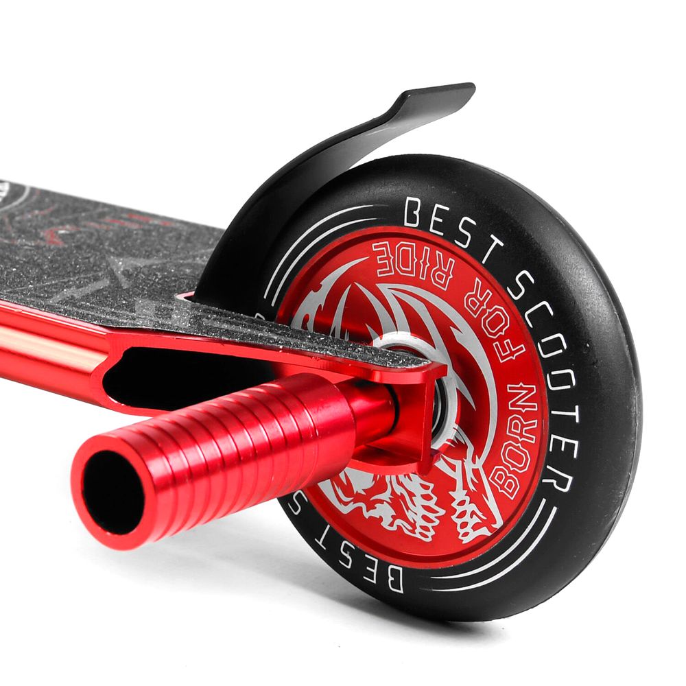 Самокат трюковий Scooter Анодоване покриття Чорно-червоний 6900083003254