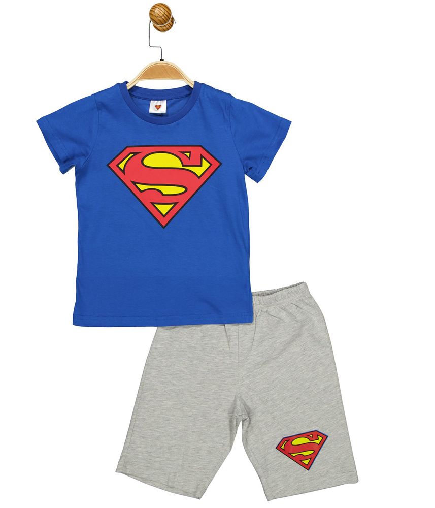Комплект (футболка, шорты) Superman 98 см (3 года) Cimpa SM17457 Серо-синий 8691109881052