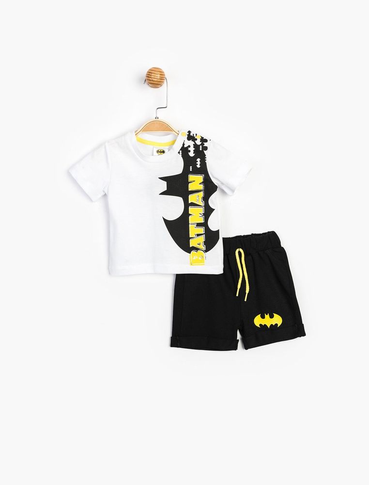 Комплект (футболка, шорти) Batman DC Comics 12-18 міс (80-86 см) біло-чорний BM15588
