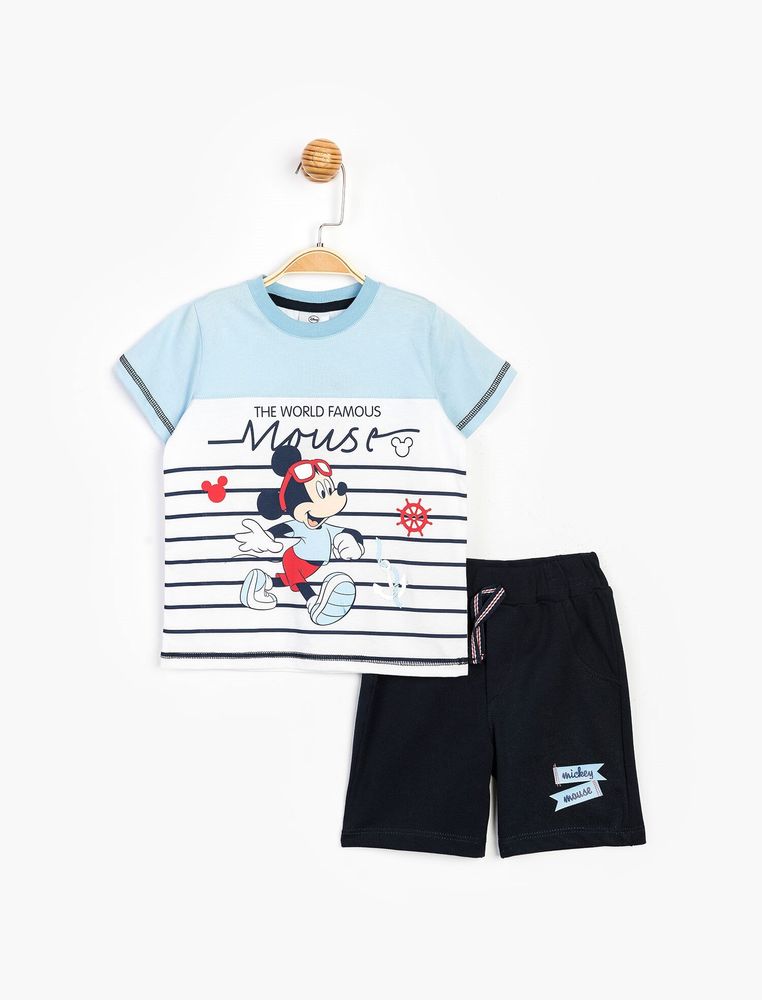 Комплект (футболка, шорты) Mickey Mouse Disney 2 года (92 см) бело-черный MC15459