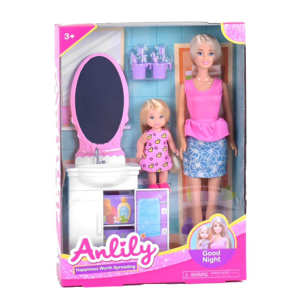 Кукла с ребенком 28 см Kimi ванная комната Разноцветная 6990298434653