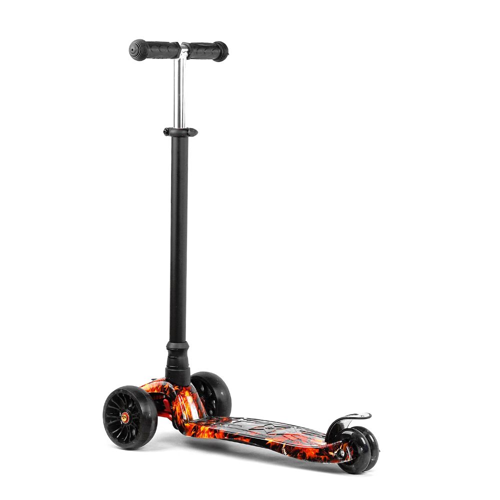 Самокат Scooter со световым эффектом Черно-оранжевый 6900066351471