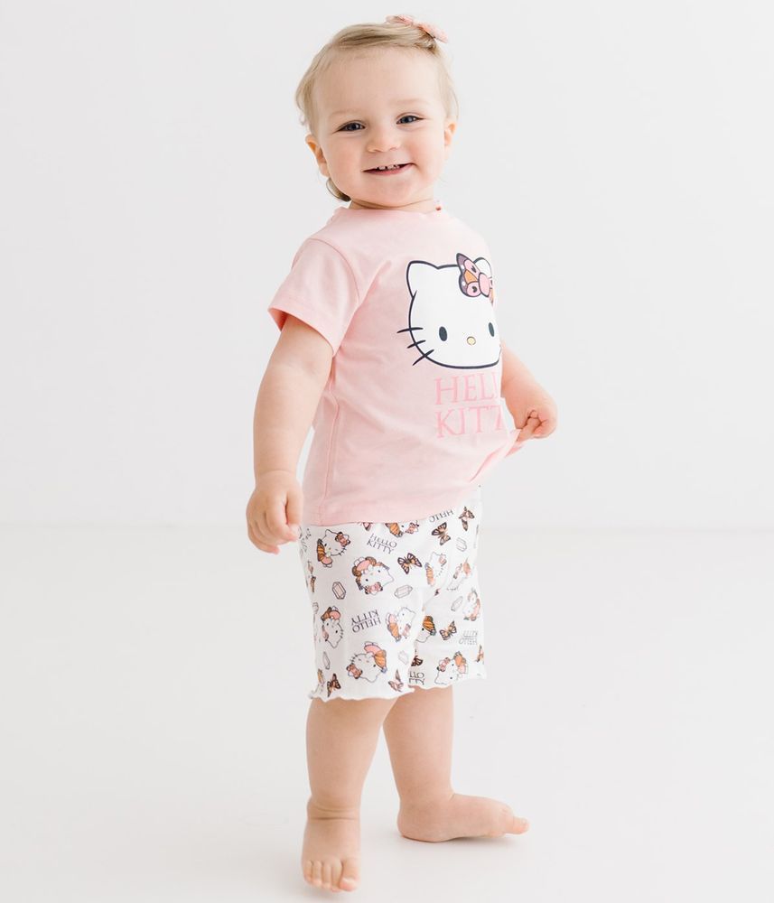 Комплект (футболка, шорты) Hello Kitty 86 см (1 год) Cimpa HK17480 Бело-розовый 8691109874870