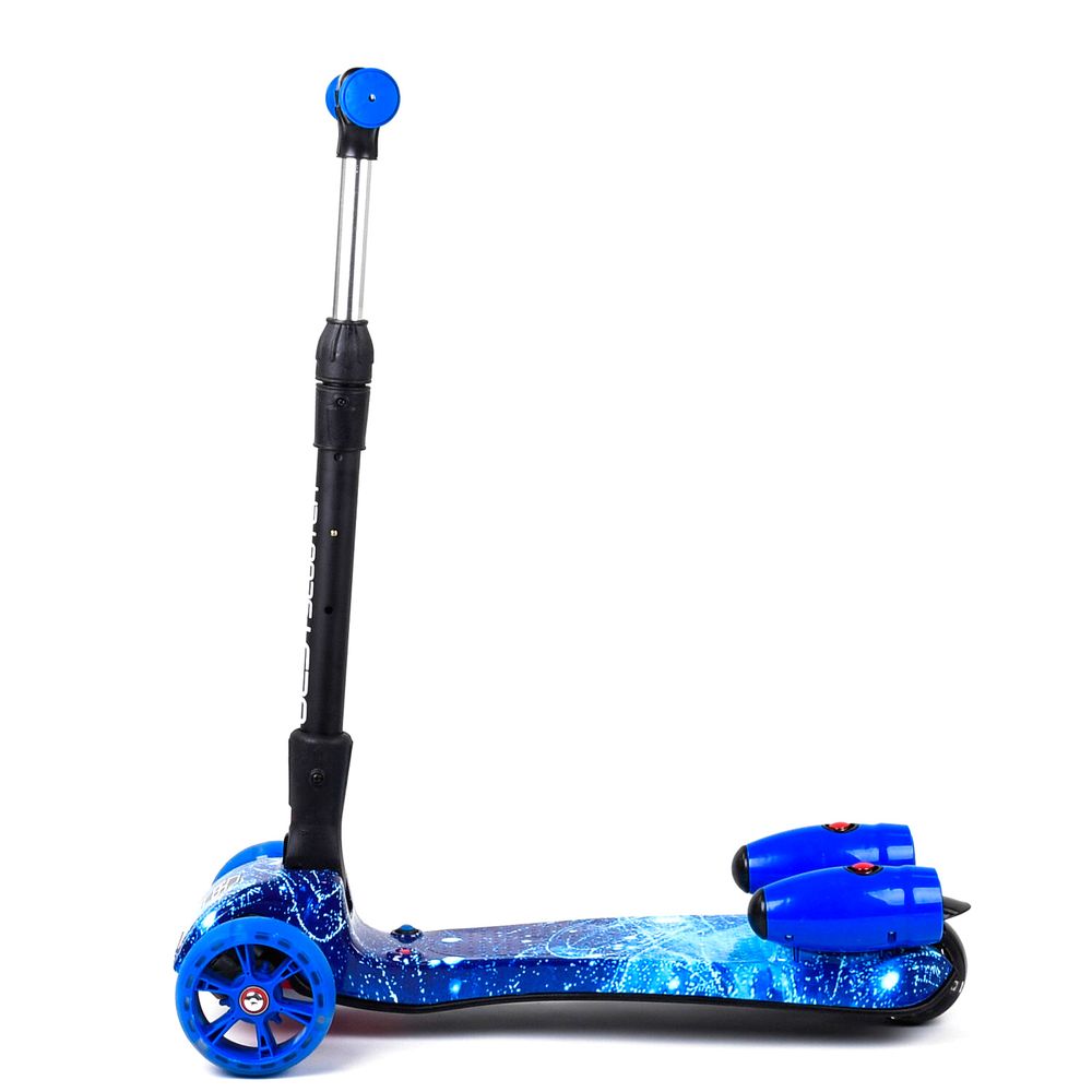 Самокат з турбіною Scooter зі звуковим і димовим ефектом Синій 6900066349096