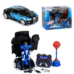 Машина-трансформер на радиоуправлении Kimi автобот-боксёр со световым и звуковым эффектом Черно-синяя 6975016081159
